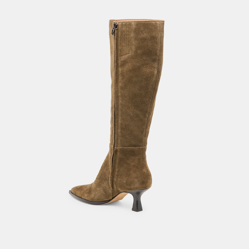 Auggie Olive Suede Wide Calf Boots / Dolce Vita
