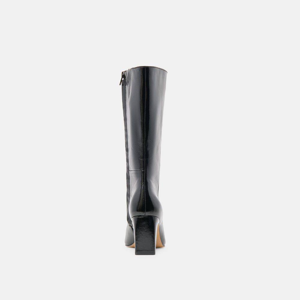 Riggs Wide Calf Black Leather Boots / Dolce Vita