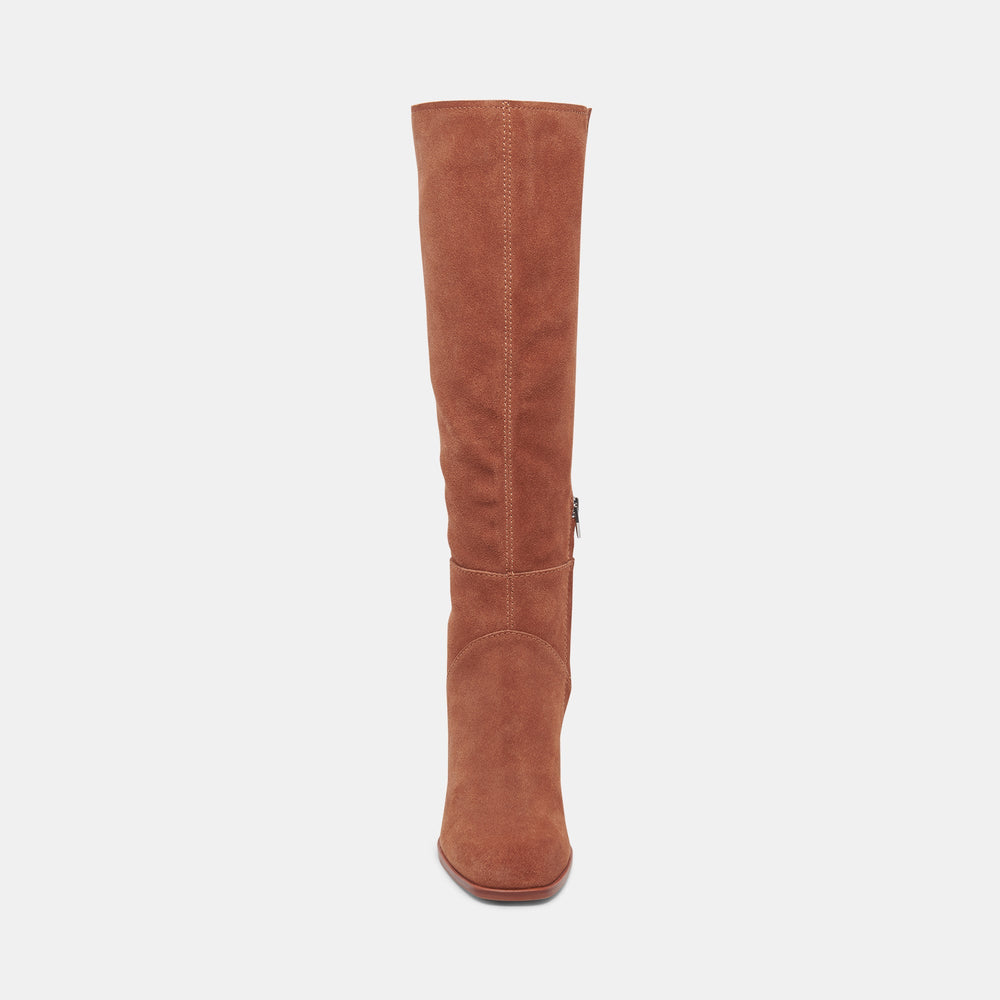 FYNN Wide Calf Boots DK Brown Suede | Brown Suede Knee-High Boots
 – Dolce Vita / Dolce Vita
