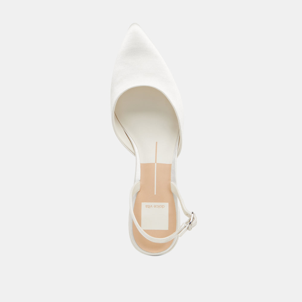 Carel Off White Satin Heels / Dolce Vita