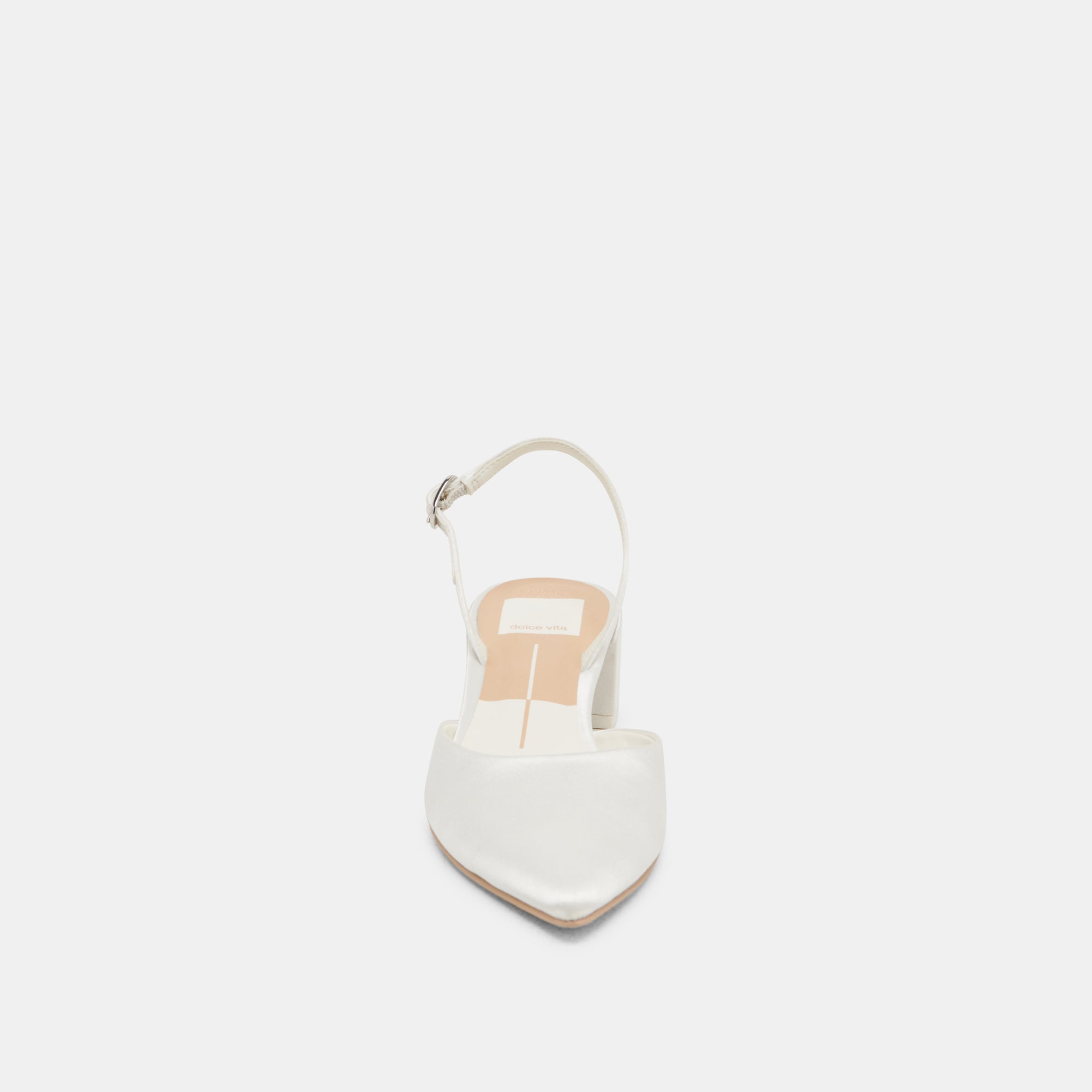 Carel Off White Satin Heels / Dolce Vita