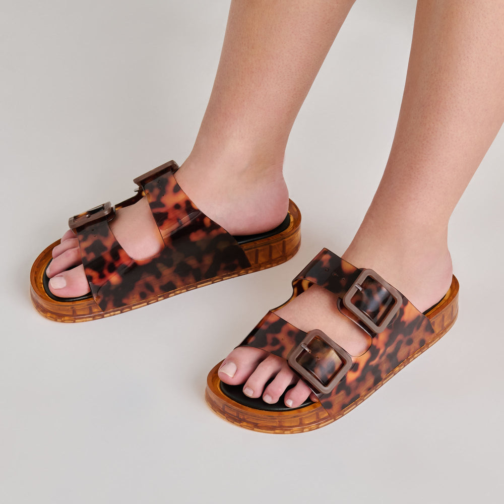 Julio Tortoise Vinyl Sandals / Dolce Vita