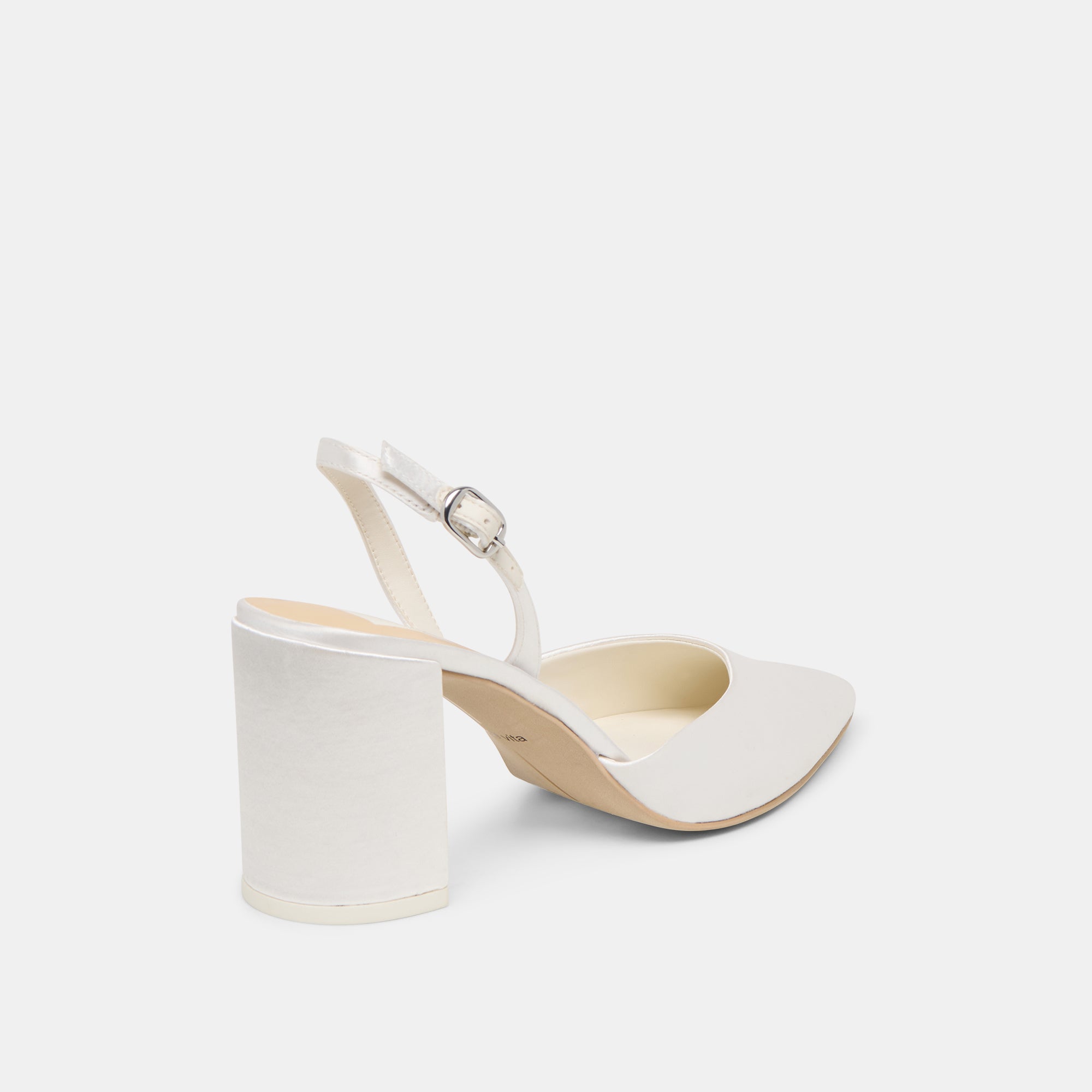 Carel True White Satin High Heels / Dolce Vita