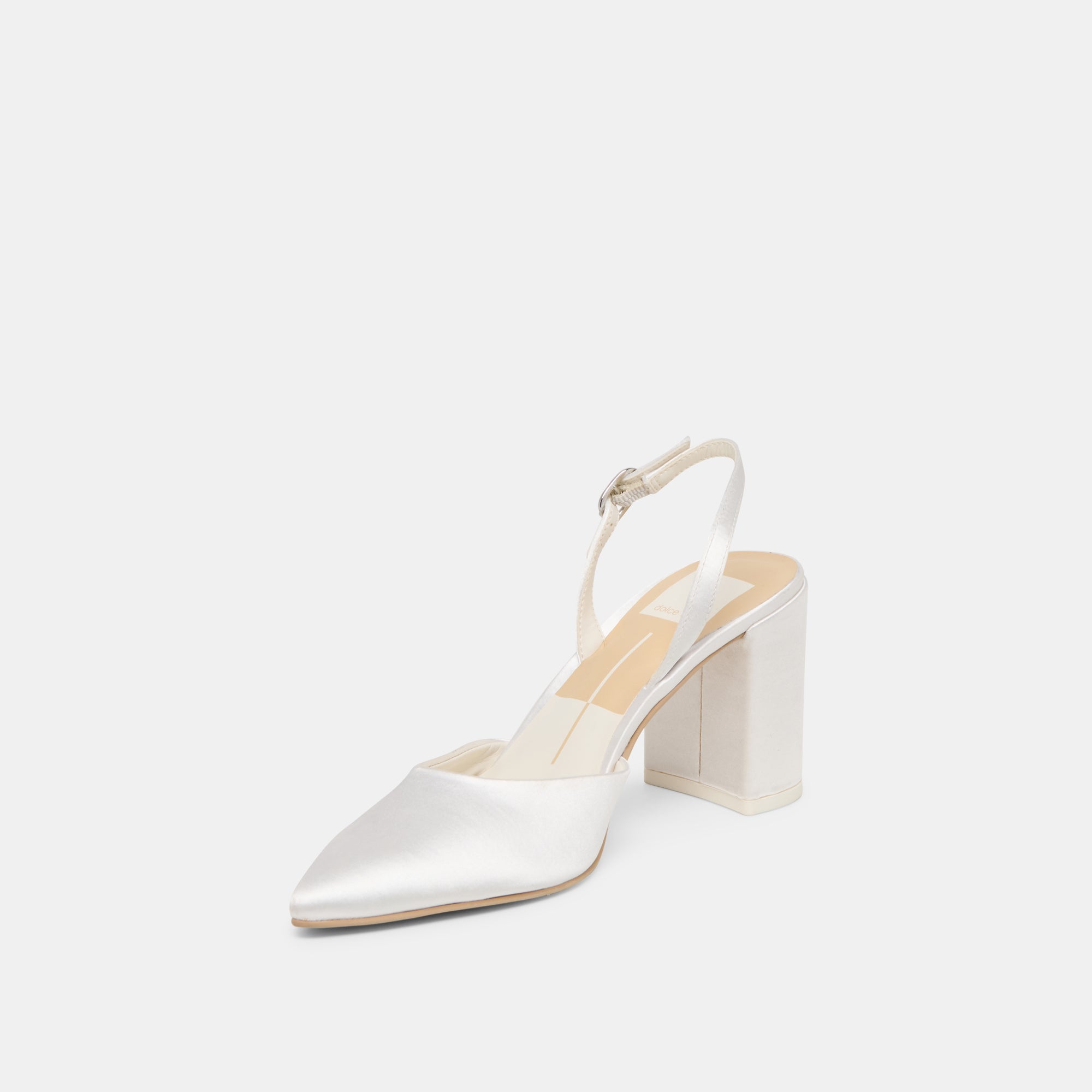 Carel True White Satin High Heels / Dolce Vita
