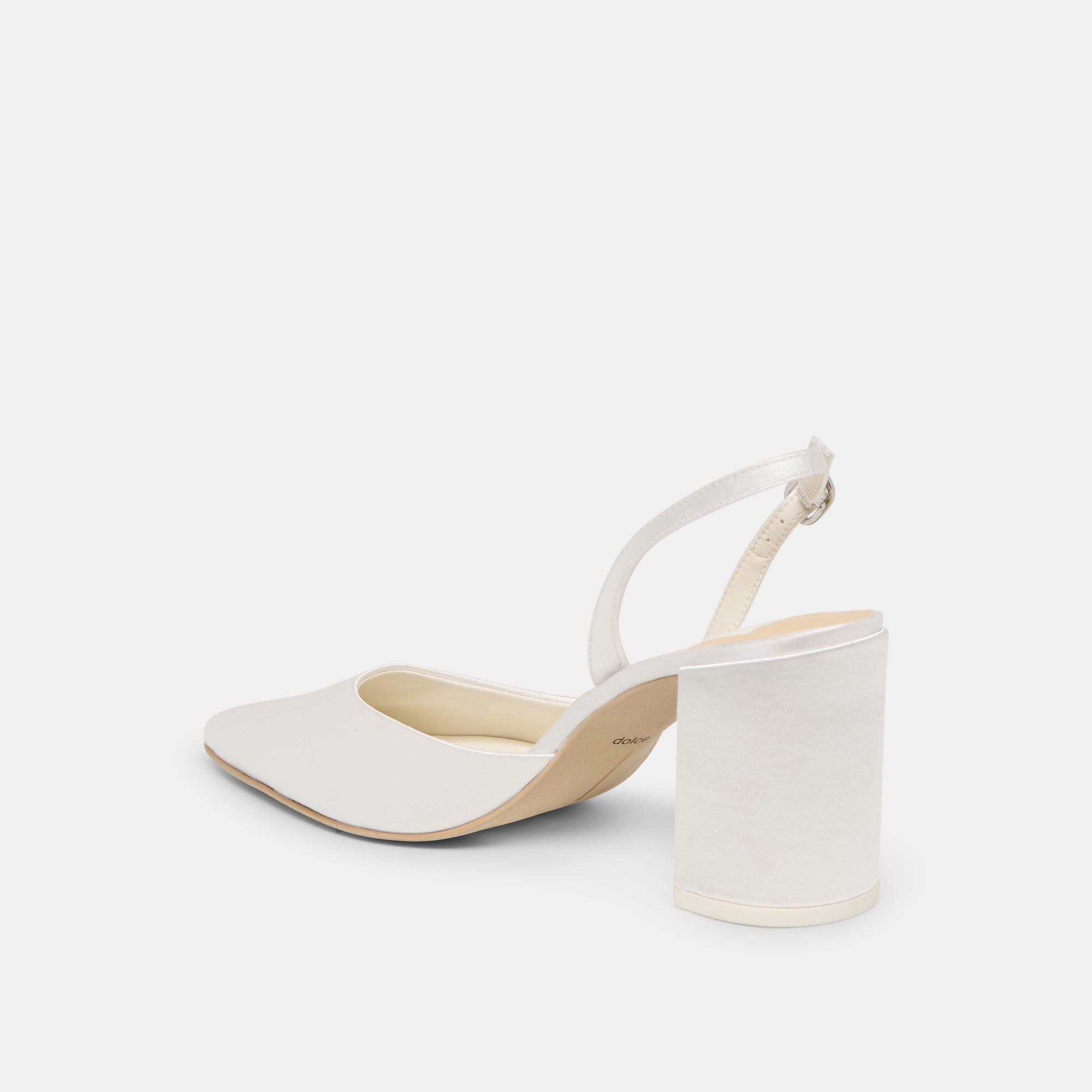 Carel True White Satin High Heels / Dolce Vita
