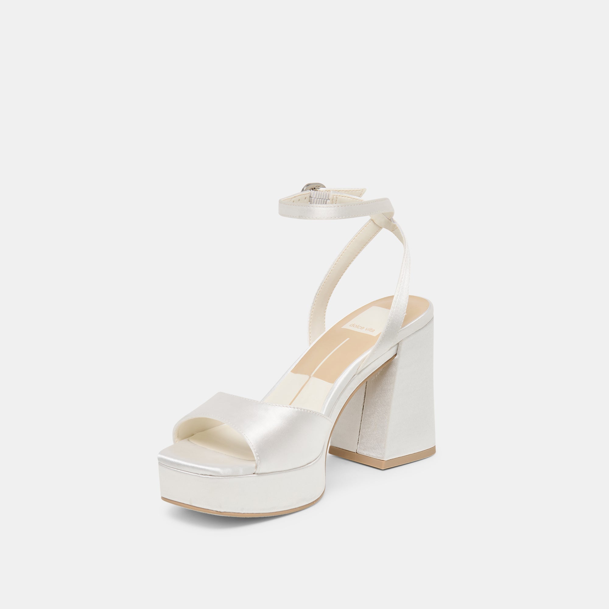 Felica White Satin Heels / Dolce Vita