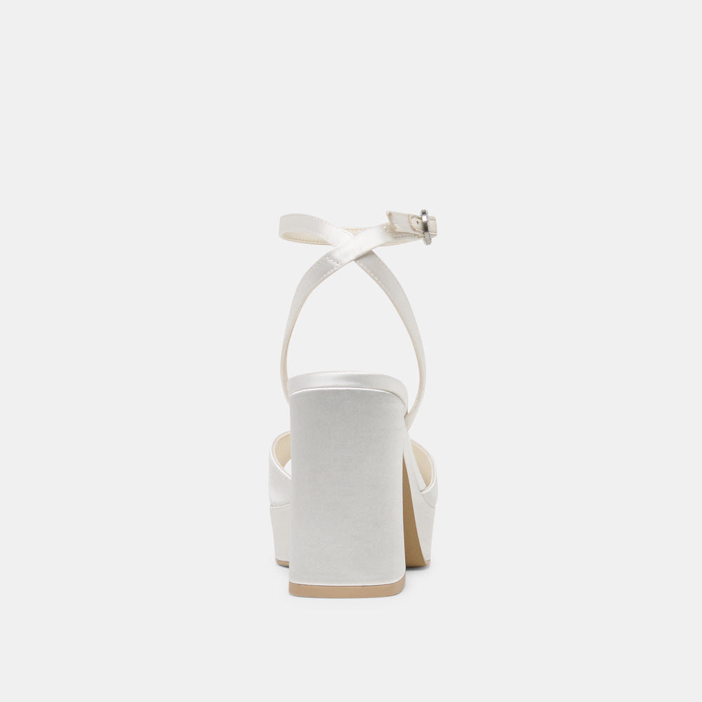 Felica White Satin Heels / Dolce Vita