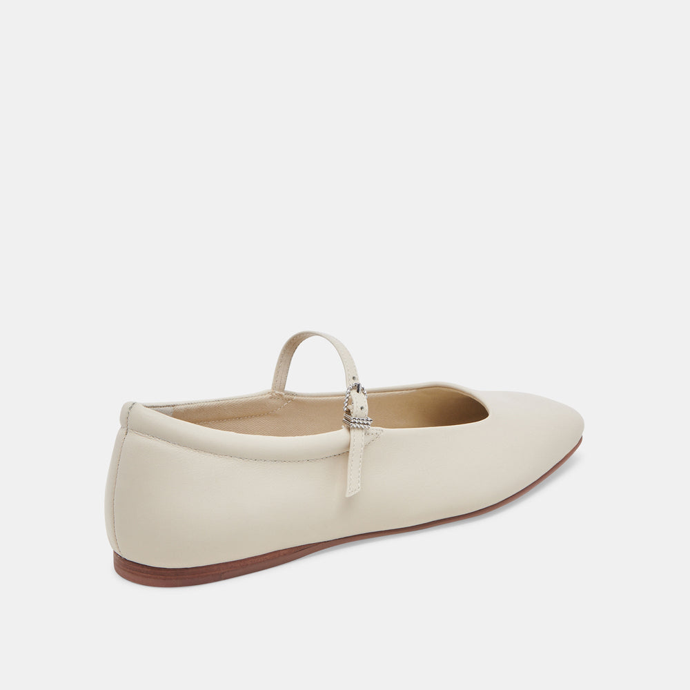 Reyes Ivory Leather Ballet Flats / Dolce Vita
