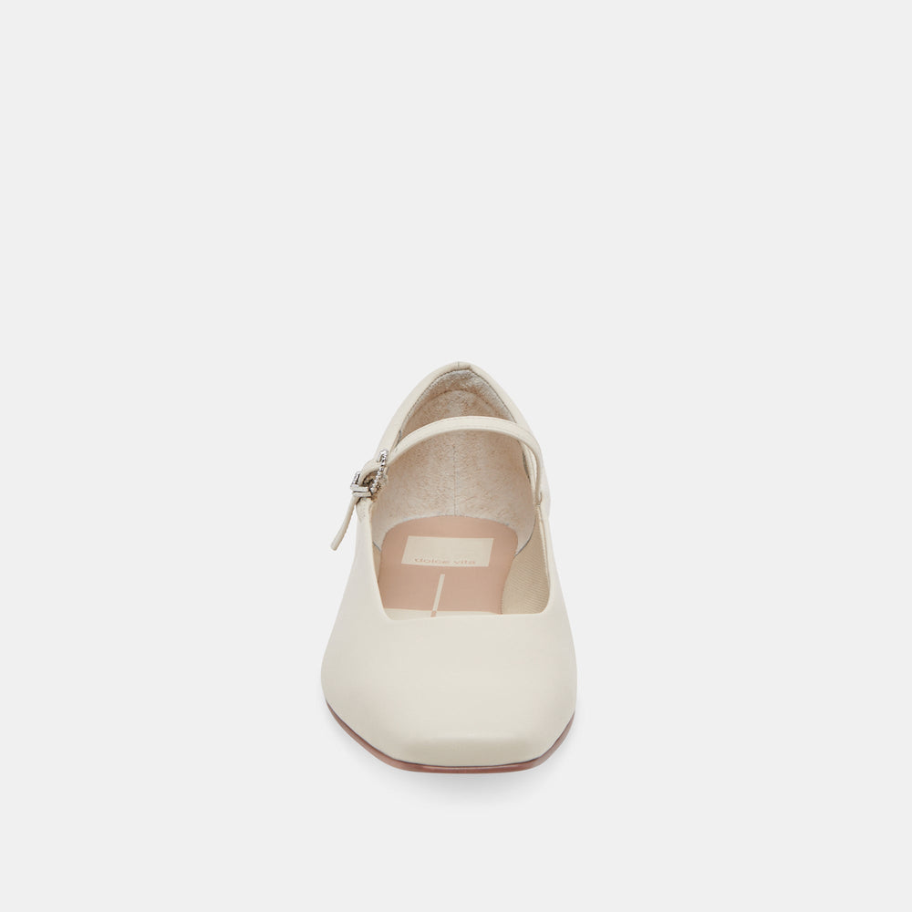 Reyes Ivory Leather Ballet Flats / Dolce Vita