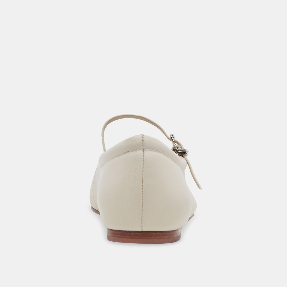 Reyes Ivory Leather Ballet Flats / Dolce Vita