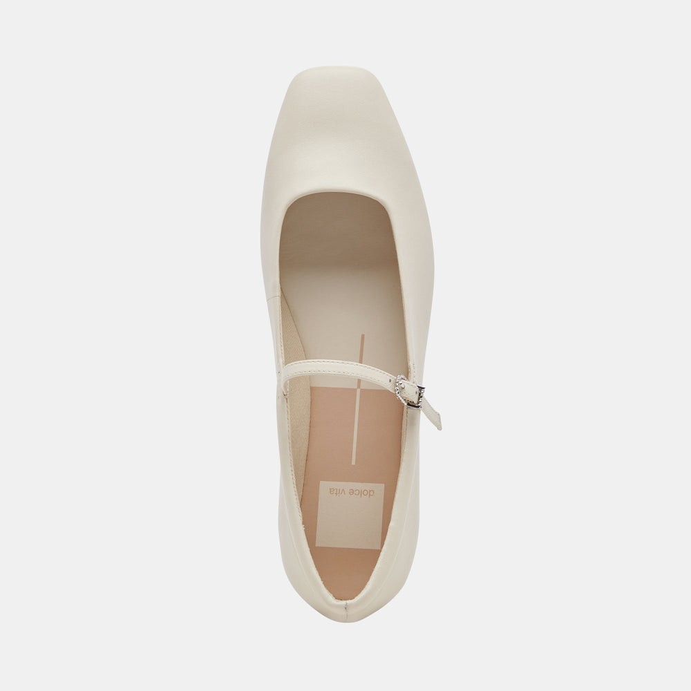 Reyes Ivory Leather Ballet Flats / Dolce Vita