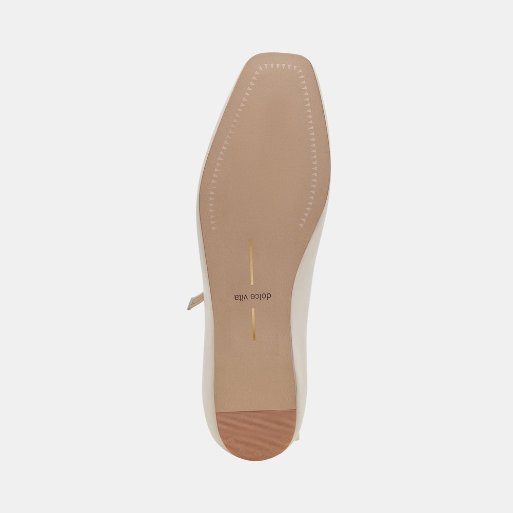 Reyes Ivory Leather Ballet Flats / Dolce Vita