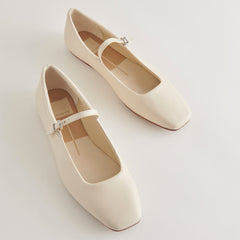 Reyes Ivory Leather Ballet Flats / Dolce Vita