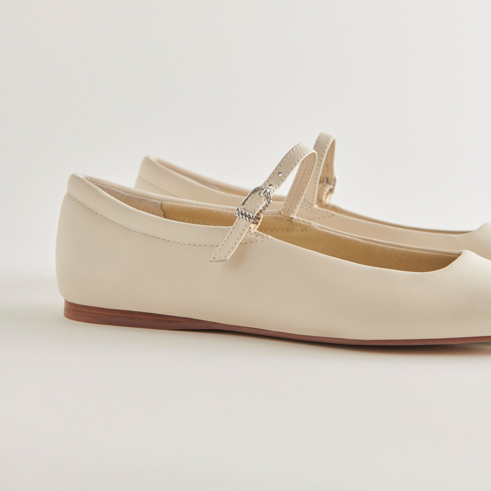 Reyes Ivory Leather Ballet Flats / Dolce Vita