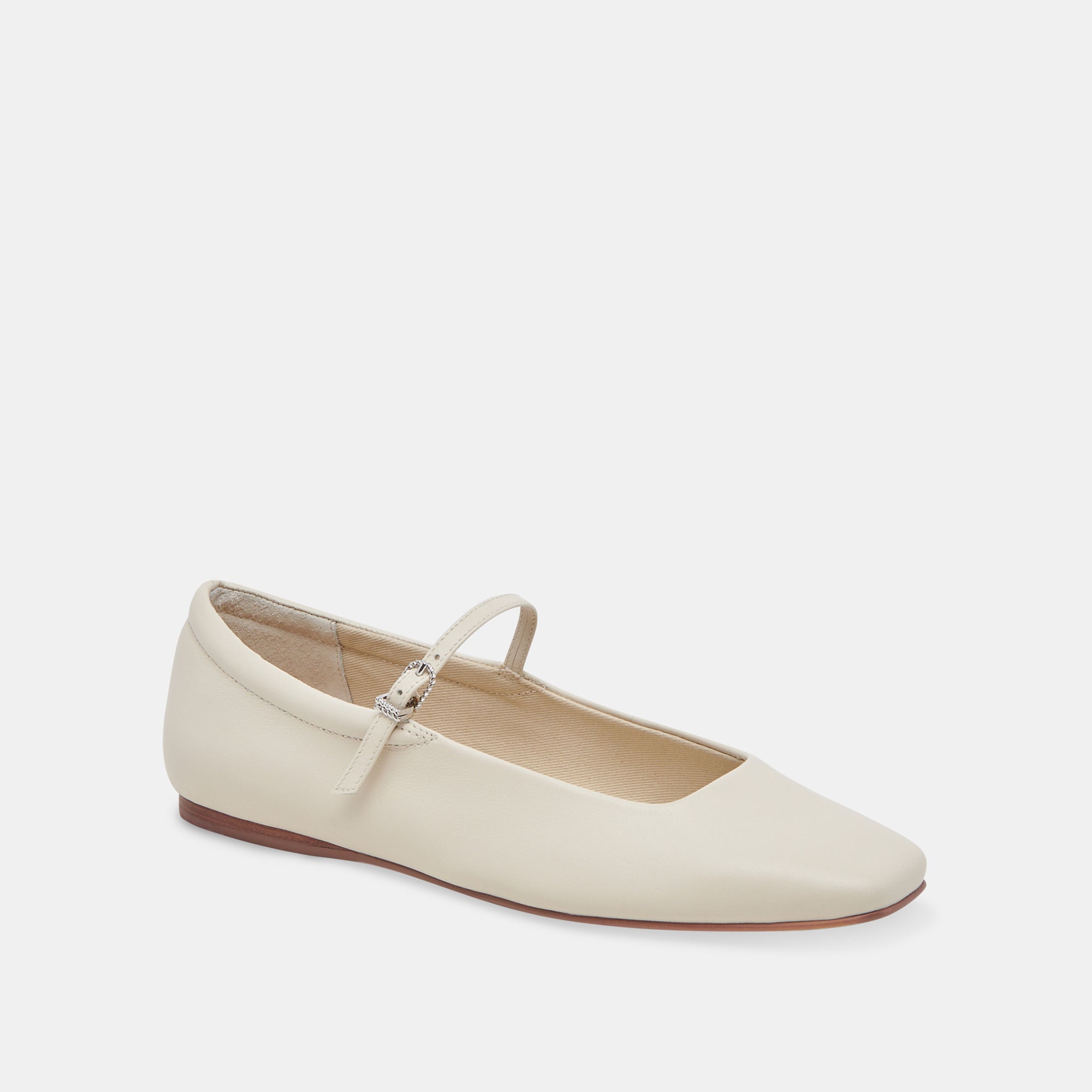 Reyes Ivory Leather Ballet Flats / Dolce Vita