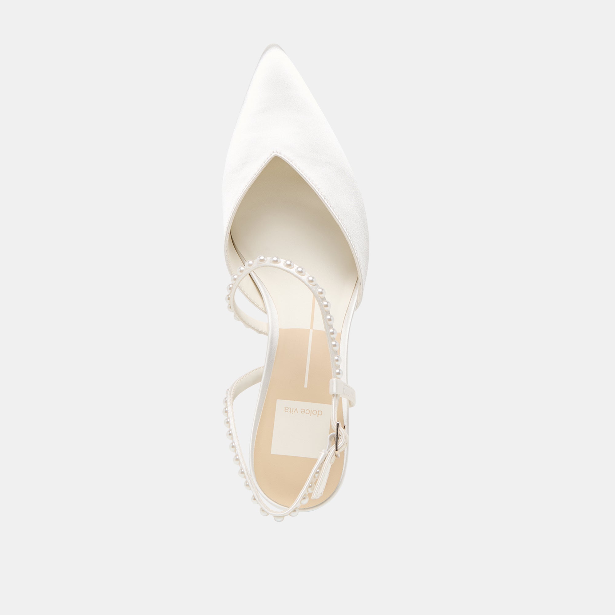 Kamra Pearl True White Satin Mid Heels / Dolce Vita