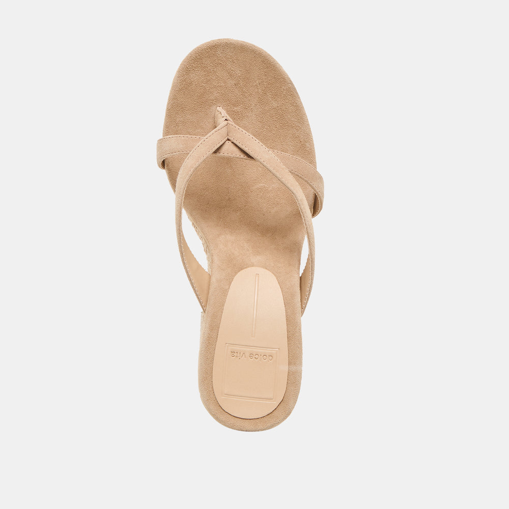 Helan Espadrille Camel Suede Wedges / Dolce Vita