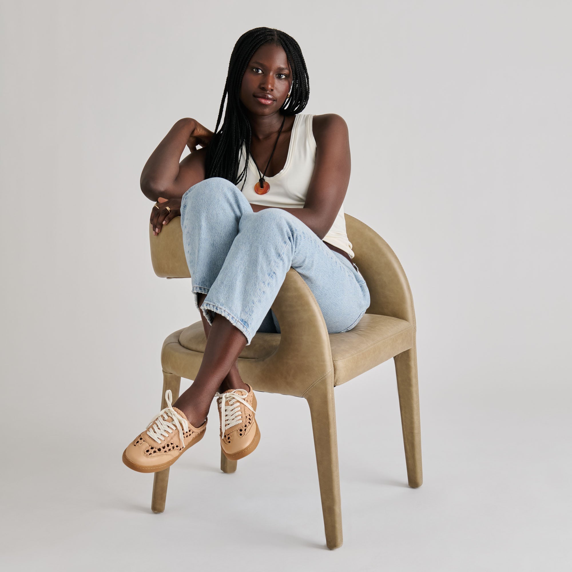 Notice Slide Woven Cafe Woven Stella Sneakers / Dolce Vita