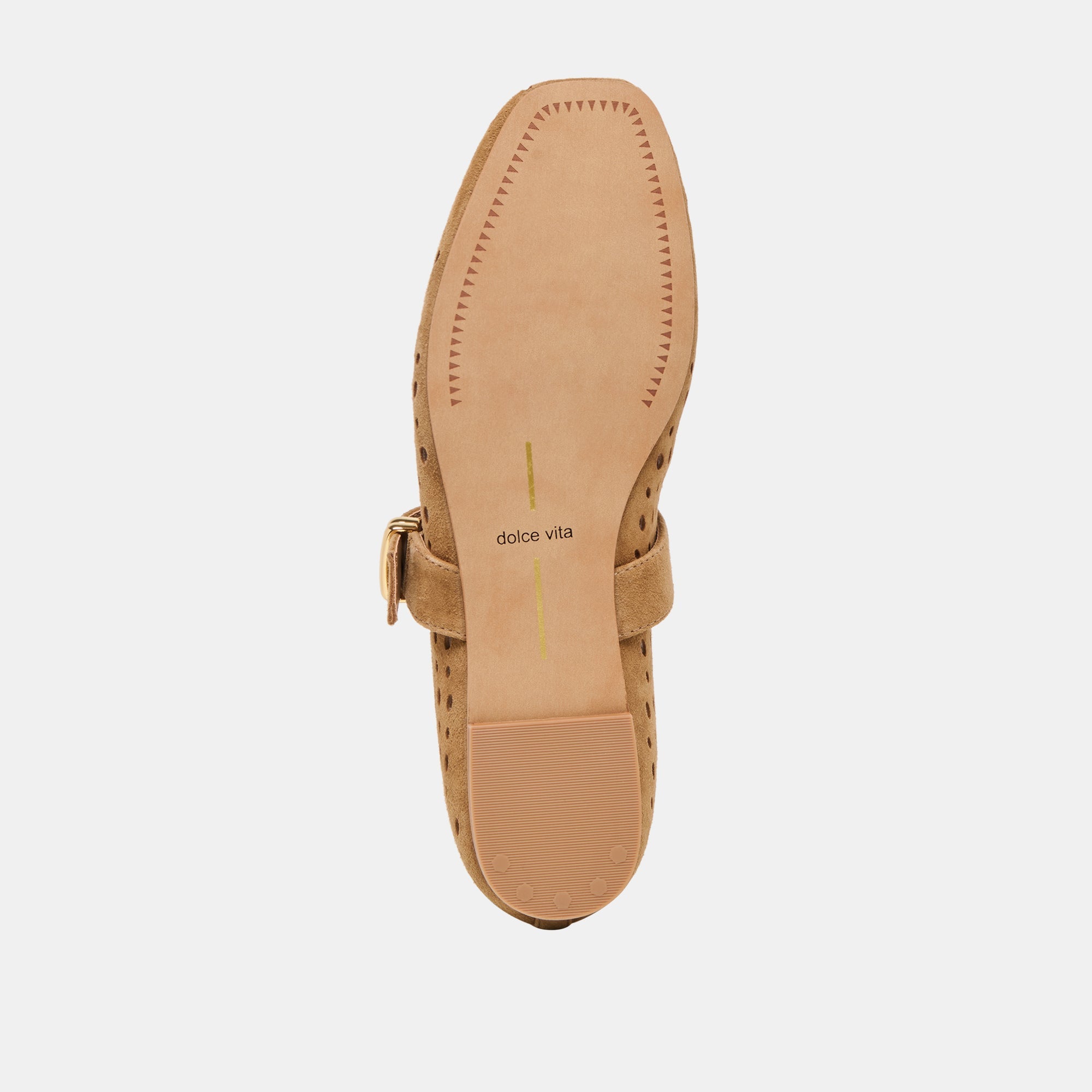 Mikel Lt Brown Perforated Suede Ballet Flats / Dolce Vita