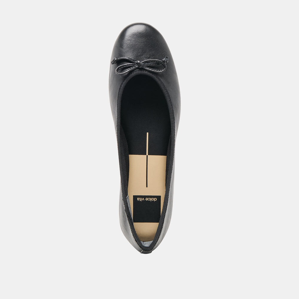 Ritla Black Leather Ballet Flats / Dolce Vita
