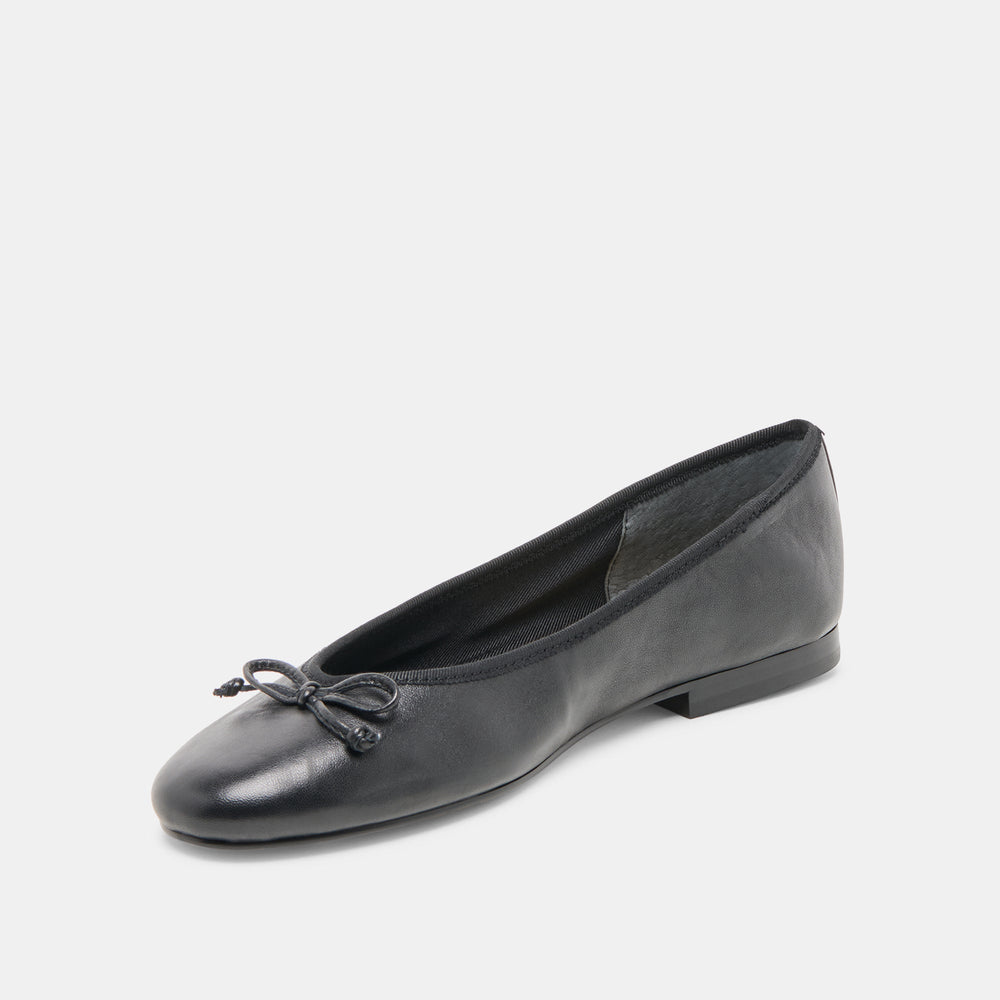 Ritla Black Leather Ballet Flats / Dolce Vita
