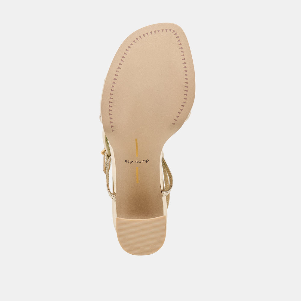 Odete Gold Leather Heels / Dolce Vita
