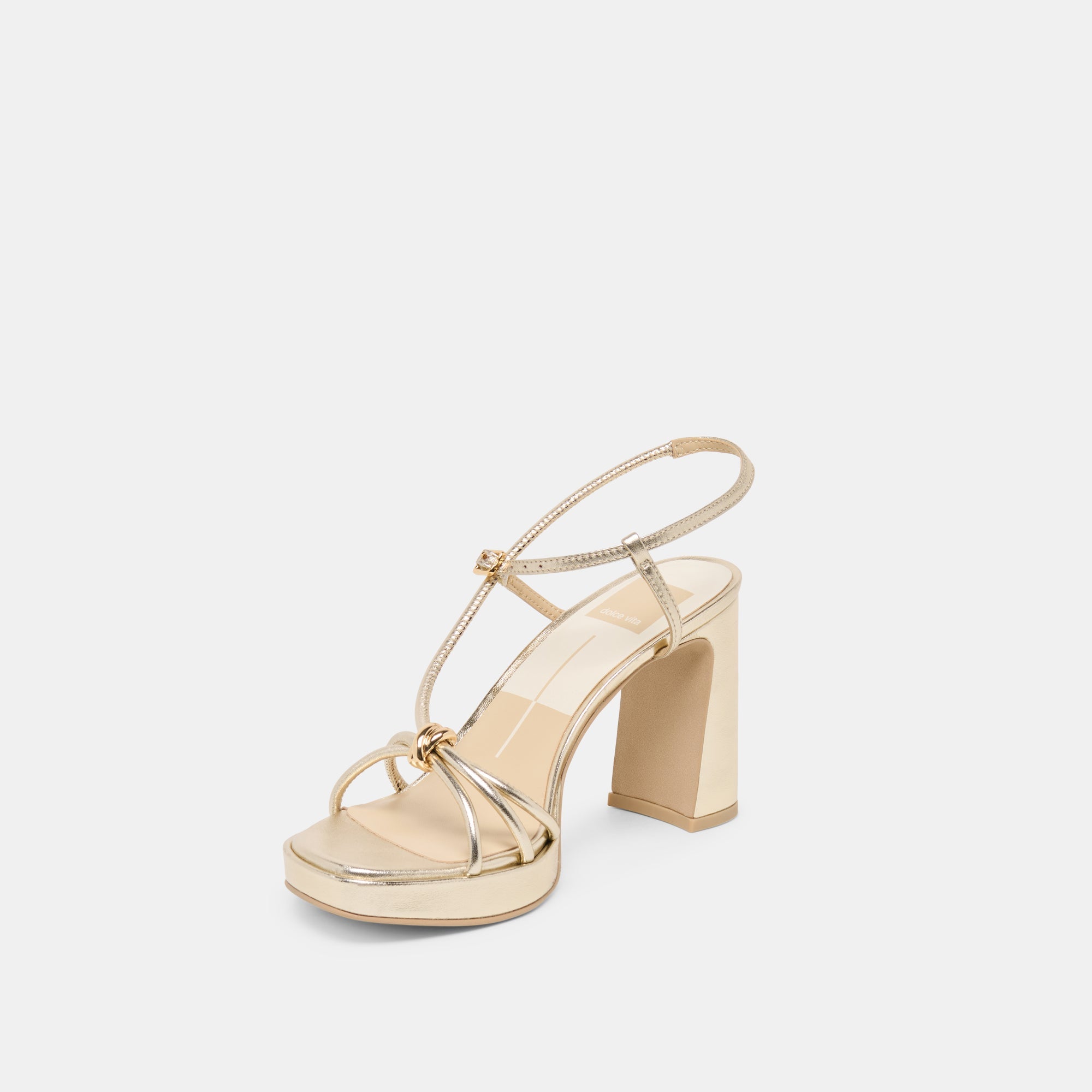 Odete Gold Leather Heels / Dolce Vita