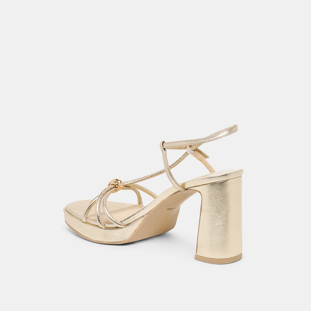 Odete Gold Leather Heels / Dolce Vita
