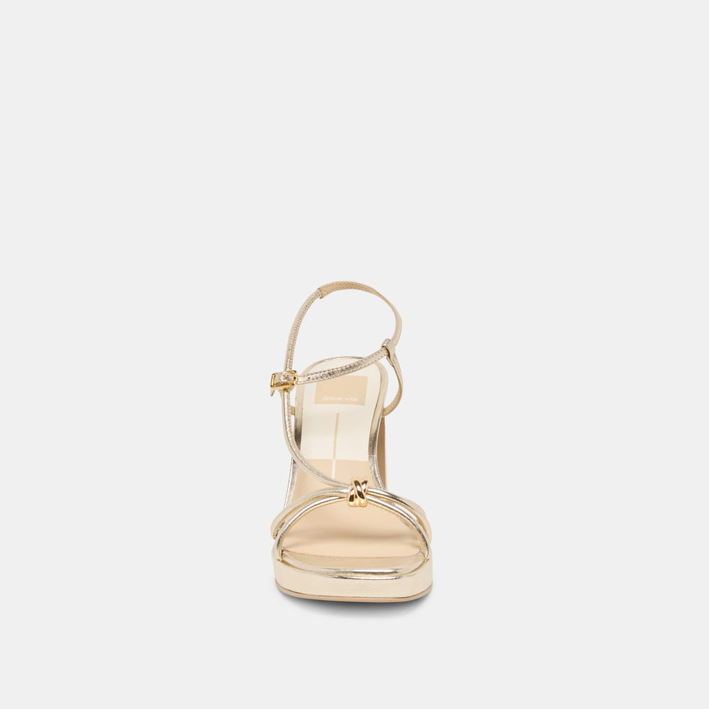 Odete Gold Leather Heels / Dolce Vita