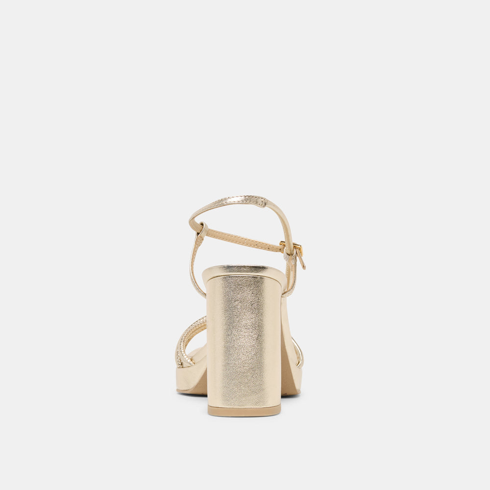 Odete Gold Leather Heels / Dolce Vita