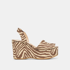 Akera Beige Zebra Raffia Wedges / Dolce Vita