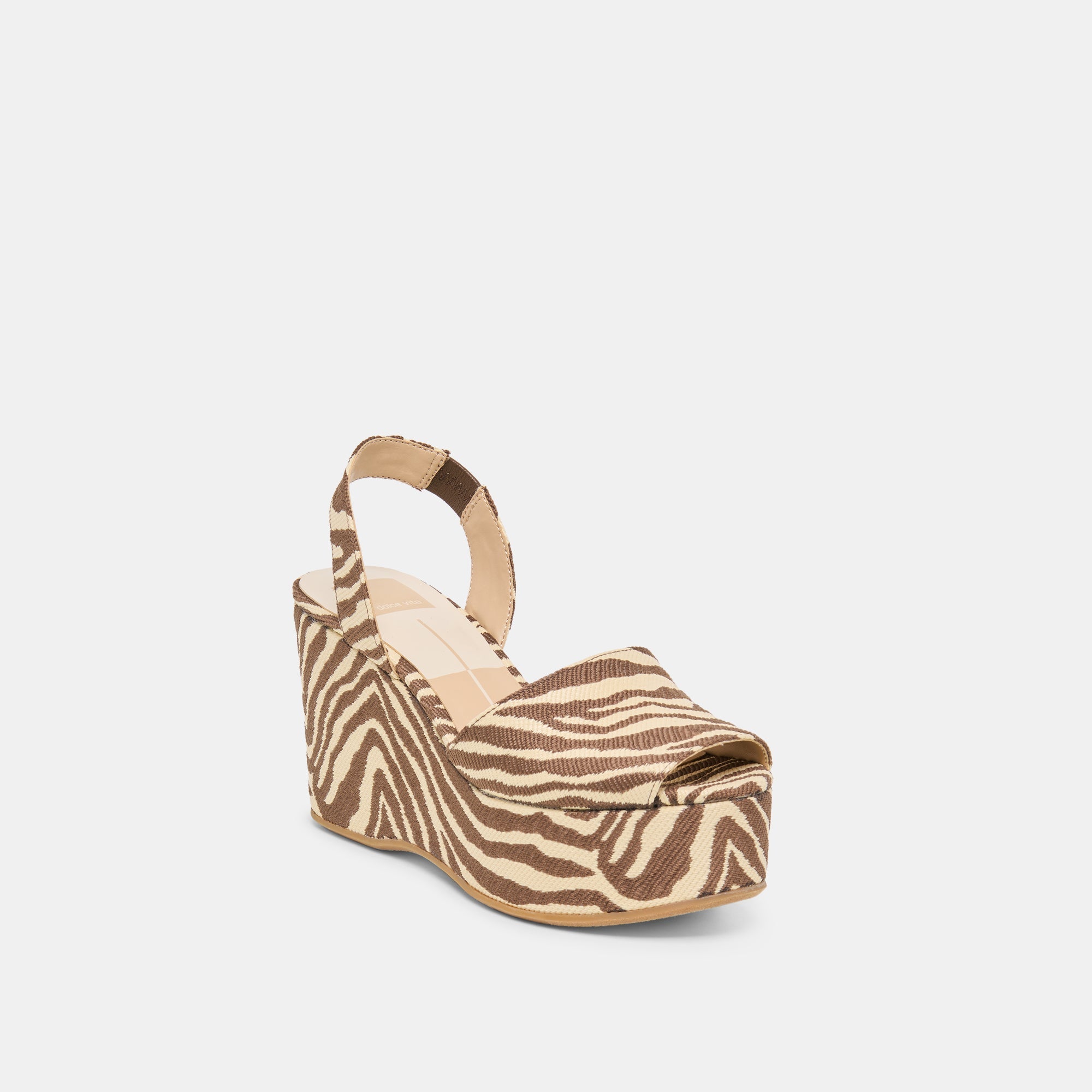 Akera Beige Zebra Raffia Wedges / Dolce Vita