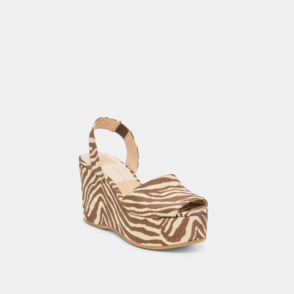 Akera Beige Zebra Raffia Wedges / Dolce Vita