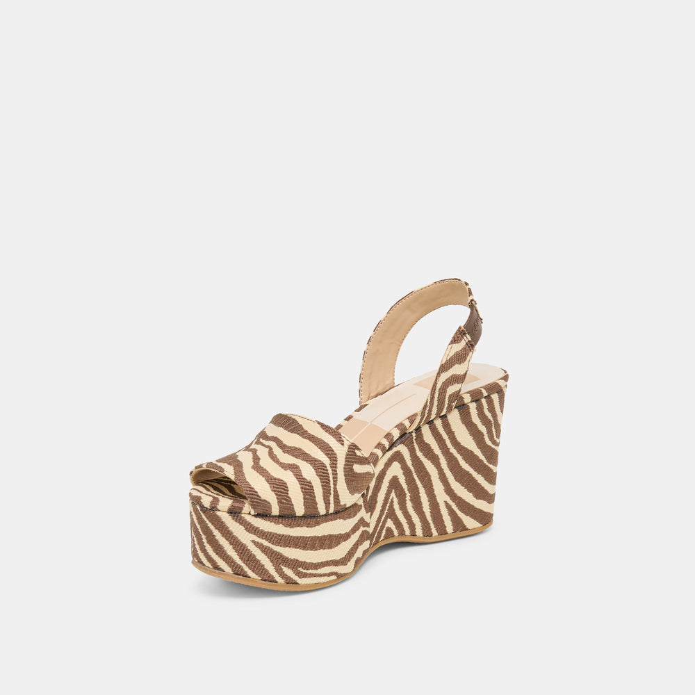 Akera Beige Zebra Raffia Wedges / Dolce Vita
