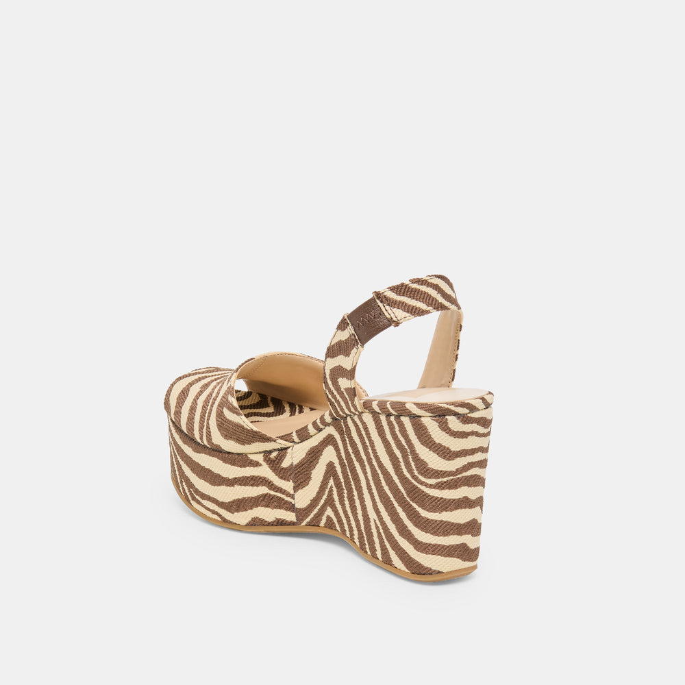 Akera Beige Zebra Raffia Wedges / Dolce Vita