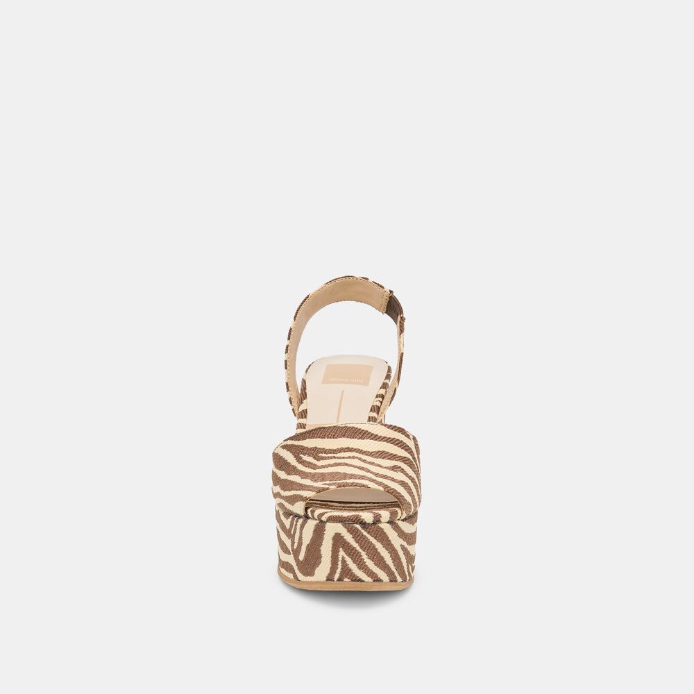 Akera Beige Zebra Raffia Wedges / Dolce Vita