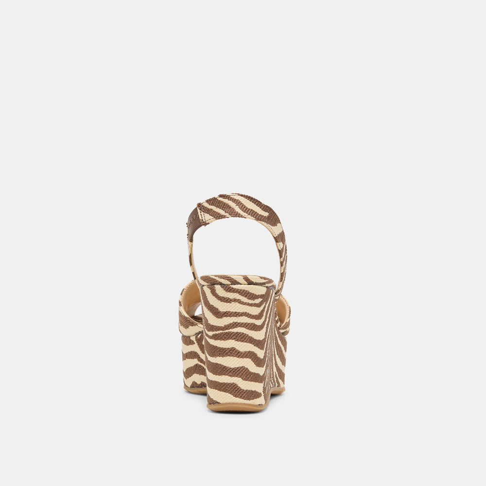Akera Beige Zebra Raffia Wedges / Dolce Vita