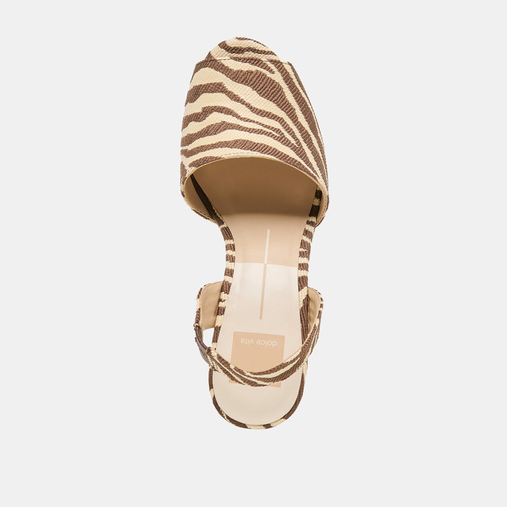 Akera Beige Zebra Raffia Wedges / Dolce Vita