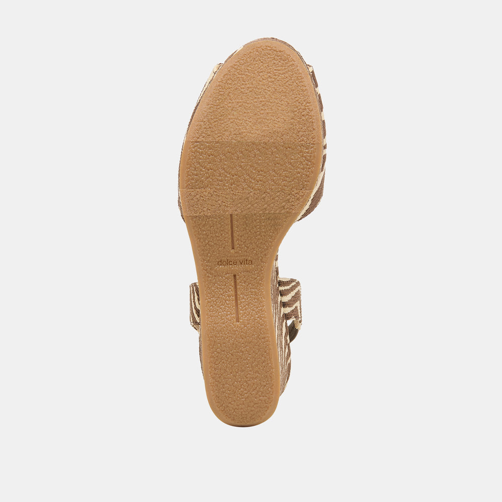 Akera Beige Zebra Raffia Wedges / Dolce Vita
