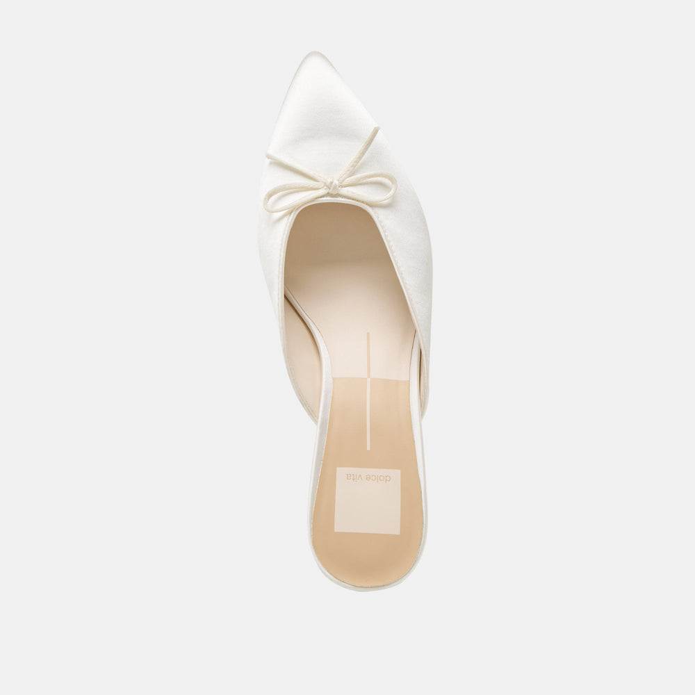 Cleo Off White Satin Heels / Dolce Vita