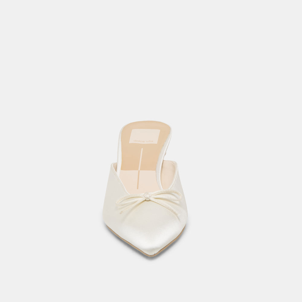 Cleo Off White Satin Heels / Dolce Vita