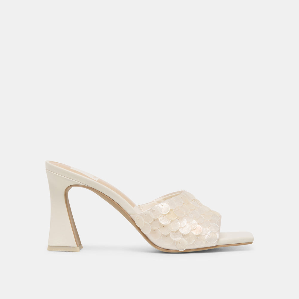 Nandy Confetti Ivory Sequin Heels / Dolce Vita