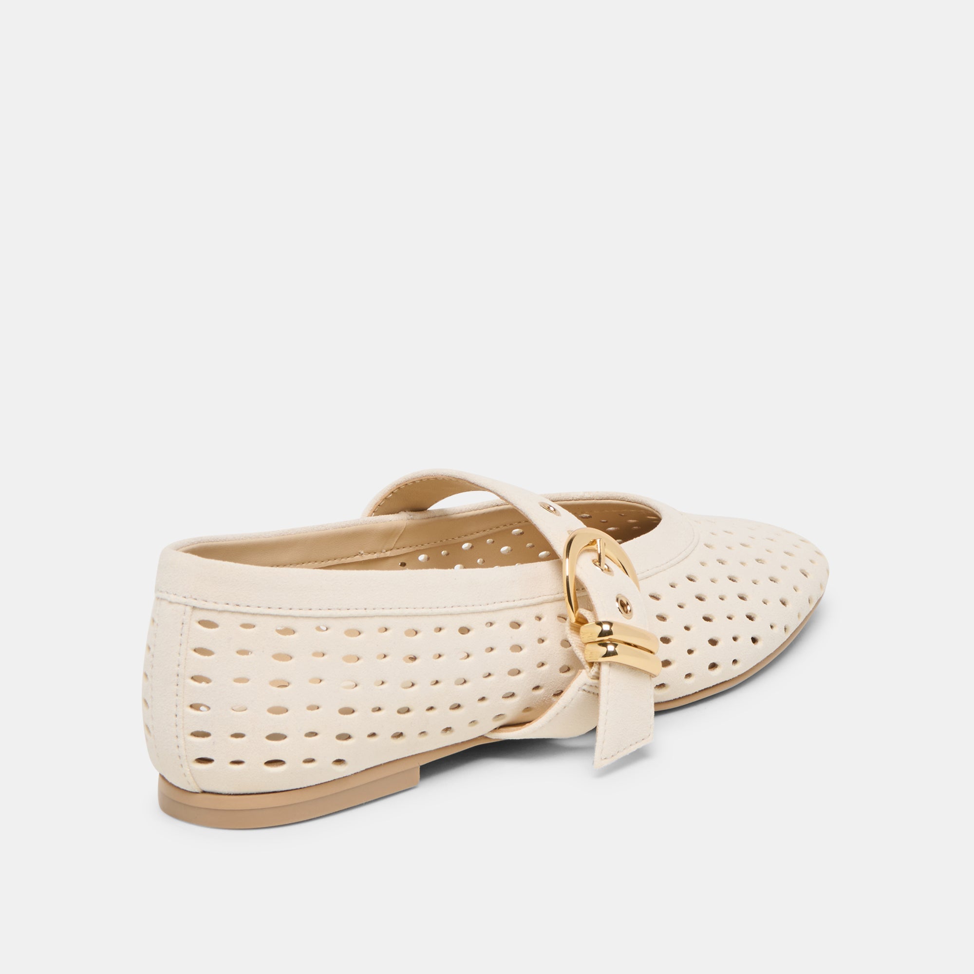 Mikel Creme Perforated Suede Ballet Flats / Dolce Vita