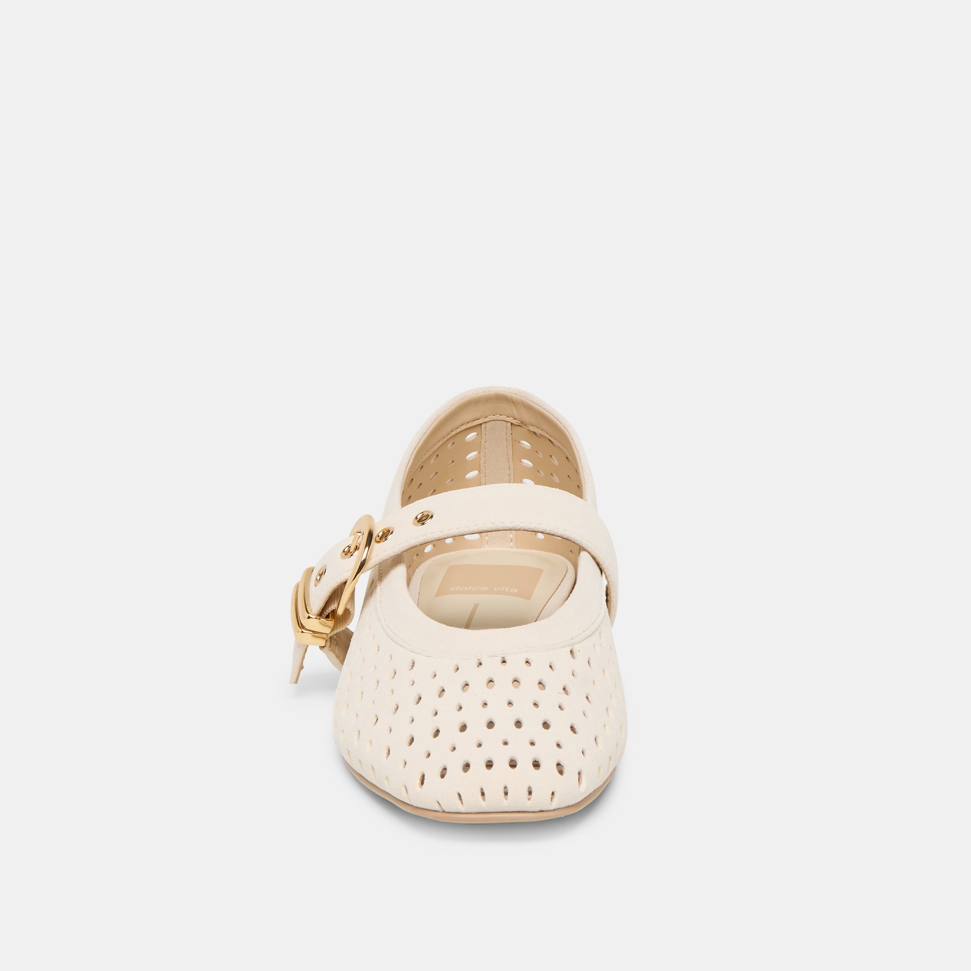 Mikel Creme Perforated Suede Ballet Flats / Dolce Vita