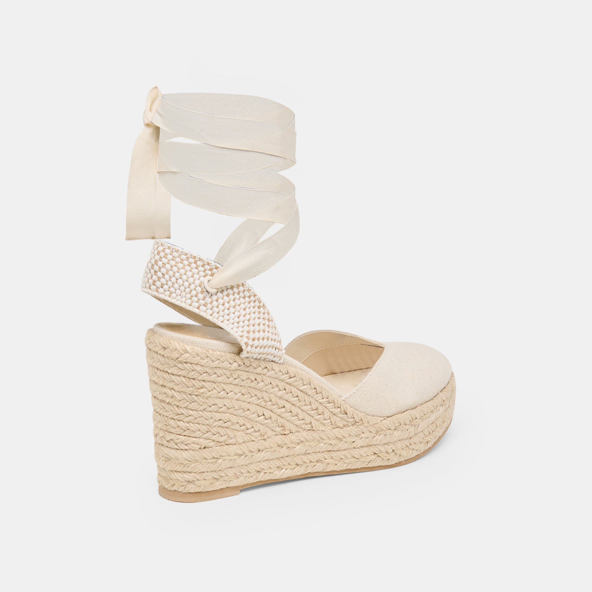 Noura Ecru Linen Wedges / Dolce Vita