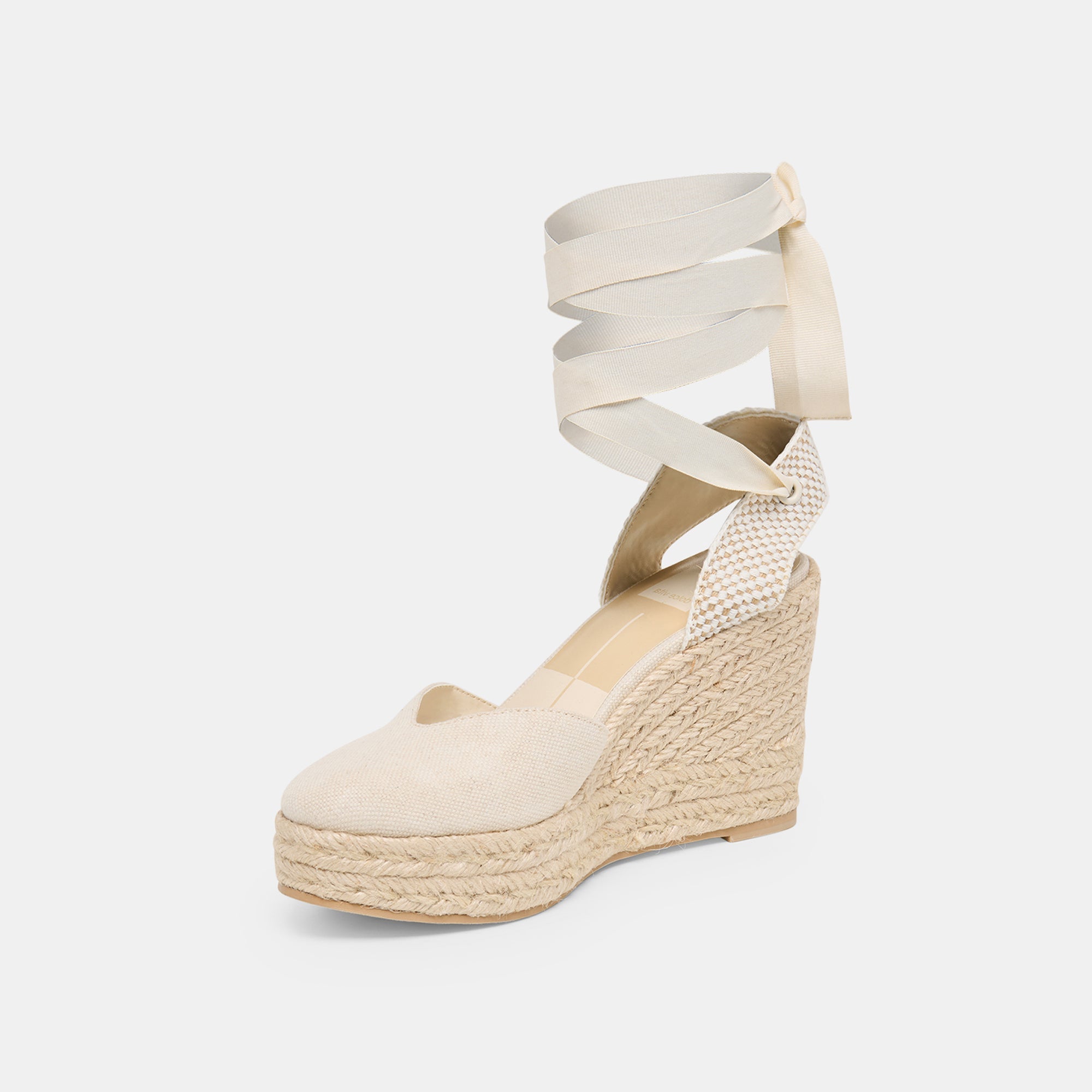 Noura Ecru Linen Wedges / Dolce Vita