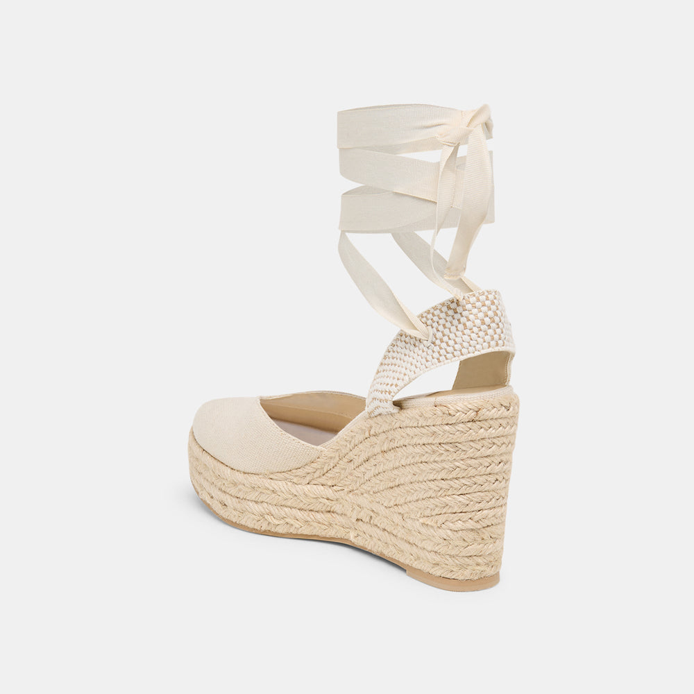 Noura Ecru Linen Wedges / Dolce Vita