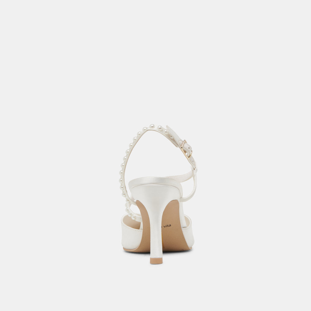 KAMRA PEARL HEELS TRUE WHITE SATIN
 – Dolce Vita / Dolce Vita