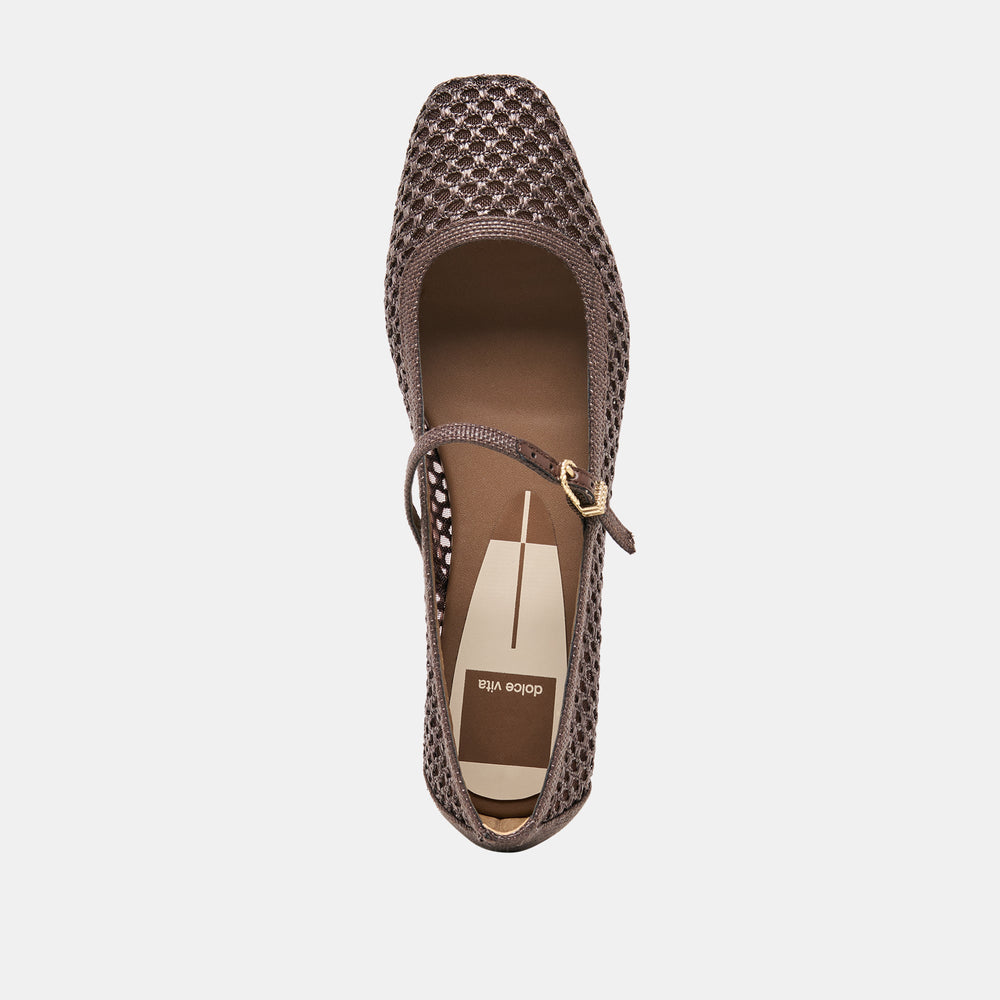 Reyes Chocolate Woven Raffia Ballet Flats / Dolce Vita