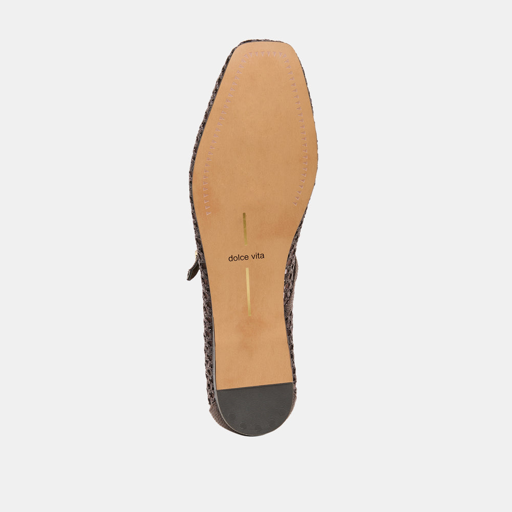 Reyes Chocolate Woven Raffia Ballet Flats / Dolce Vita